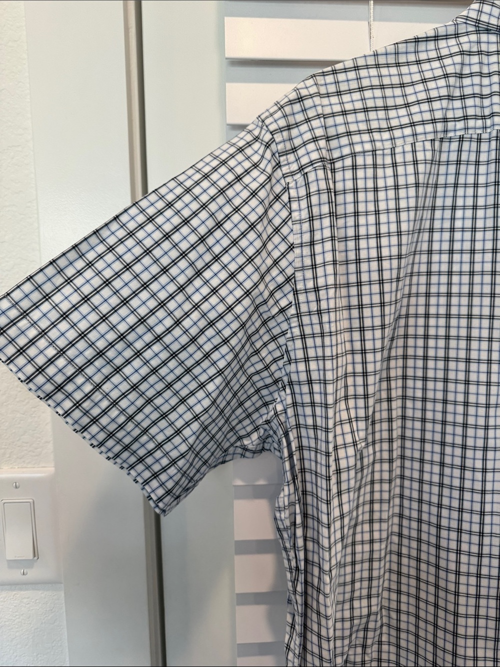 Nautica Men’s XXL Button Down Blue Plaid 100% Cotton Short Sleeve Dress Shirt - Picture 9 of 14